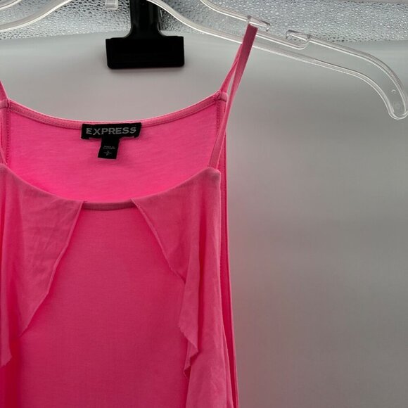 Express Women's Sleeveless Ruffle Top Hot Pink Size Small - Picture 5 of 9